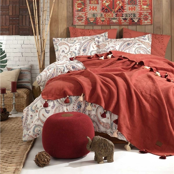 5 Pieces Lux Turkish Bedding Set Boho, Western Bedding Duvet Covers